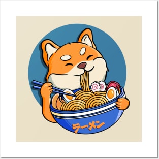 Shiba Inu Ramen Posters and Art